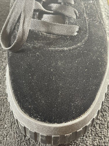 Y2K Women Puma Black Velvet Ribbon Lace & Gold Logo Size 10. - Picture 18 of 19