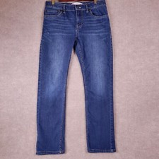 LEVIS Jeans Youth Boys 18 Straight Dark Blue Denim Stretch Pockets Pants 31 29