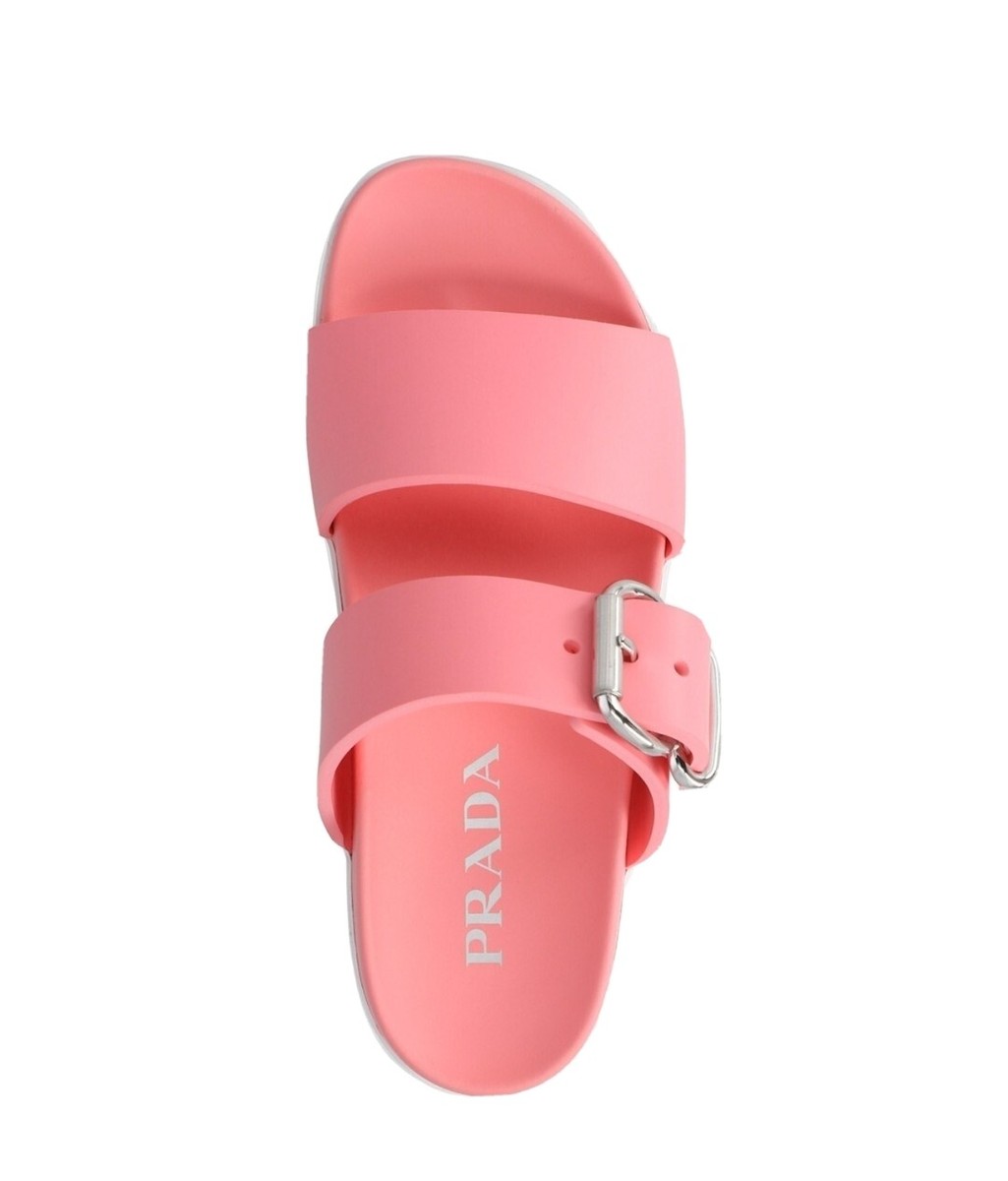 Prada Fussbett Mellow Double Band Pink Sandals Slides 37/7 $675 Bom Dia  LAST ONE | eBay