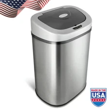 Kitchen Trash Can Motion Sensor Touchless Stainless Steel Silver 21.1 Gallon New
