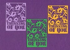 THINKING OF YOU 3 die cuts scrapbook cards