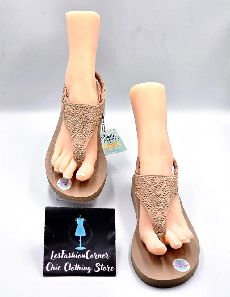 Sandalias chanclas nuevas con etiquetas Skechers para mujer color topo Cali yoga espuma honda trasera talla 10 2255 Foto 2 de 4