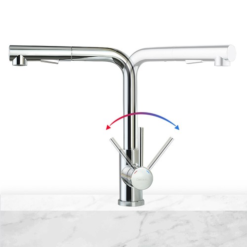 Decaura Wasserhahn Küche mit ausziehbare Brause Spültischarmatur Armatur Chrom - Bild 6 von 9