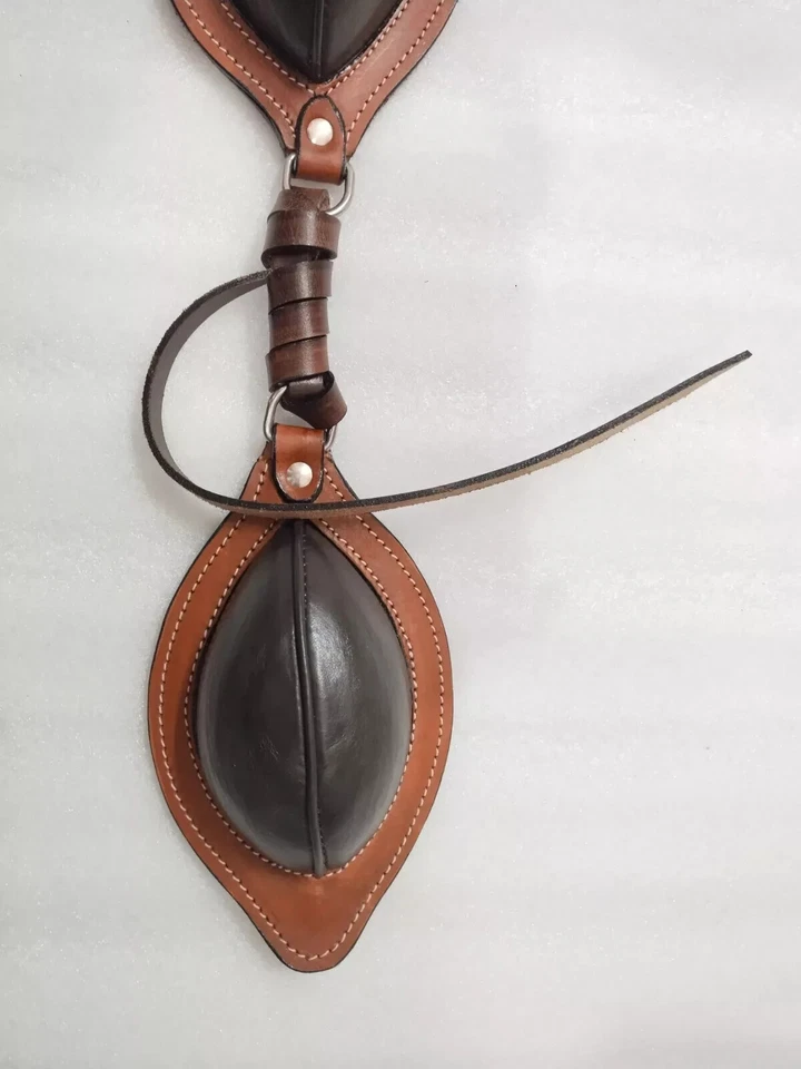 Western Natural Leather Softy Pair of Bucking Roll with Steel Dees Free Shipping - Image 4 of 4