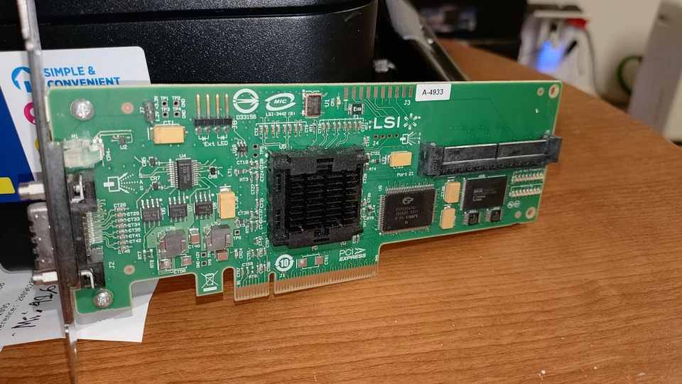 {LSI} SAS3442E-HP PCIe RAID Controller Card/{Dell} SATA-to-4X-SAS-Drop-Cable - Image 4 of 4