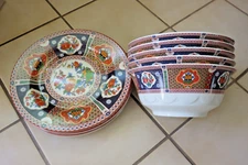 Lot sale set of 5 Chdice Melamine Dinnerware Set  7” Ramen Soup Bowls 9” Plate