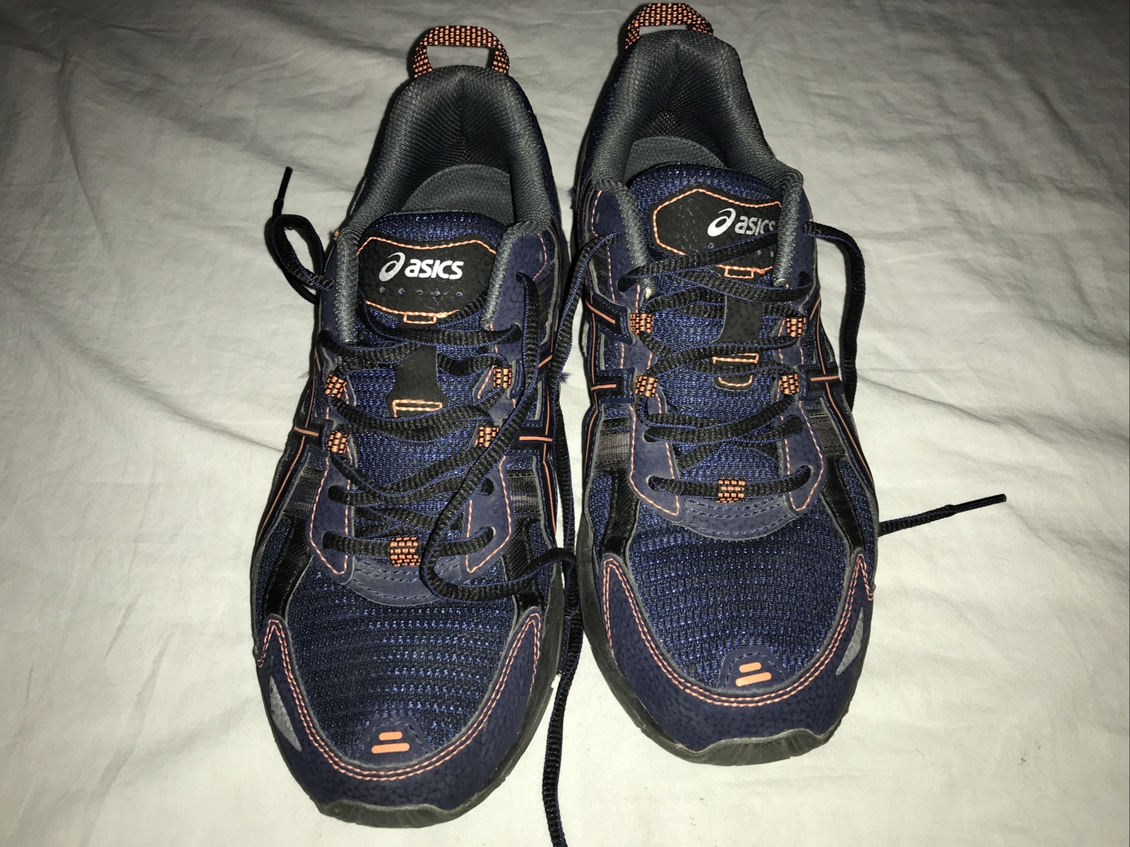 ASICS Blue & Orange Mens Running Shoes Size 7.5 Athletic T5N3N