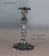 Sterling Silver Candlestick,  after Ebenezer Coker