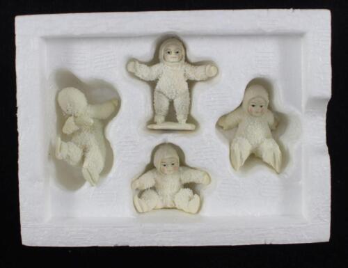 Department 56 SNOWBABIES Miniature Set of 4 "All Fall Down" Figurines GREAT COND - Picture 1 of 6