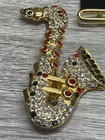 Escada Large Saxophone Brooch Beautiful Stone Crystal Rhinestones vintage — photo 1