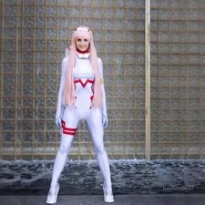 Zero Two 02 DARLING in the FRANXX White red Cosplay Costume Jumpsuits Women Kids