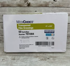 MEDICHOICE Transparent Film Dressing 50 Pack Waterproof Adhesive Clear Bandages