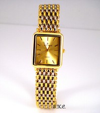 18K Gold Pltd Silver Mesh Net Plus Size Adjust 2 Petite Dress Ladies Wrist Watch
