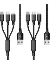3 In 1 Charging Cable 2 Pack 4 Foot