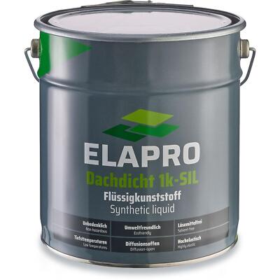 ELAPRO 1K SIL Flüssigabdichtung Dachabdichtung Flachdach Dach Anthrazitgrau 6 kg