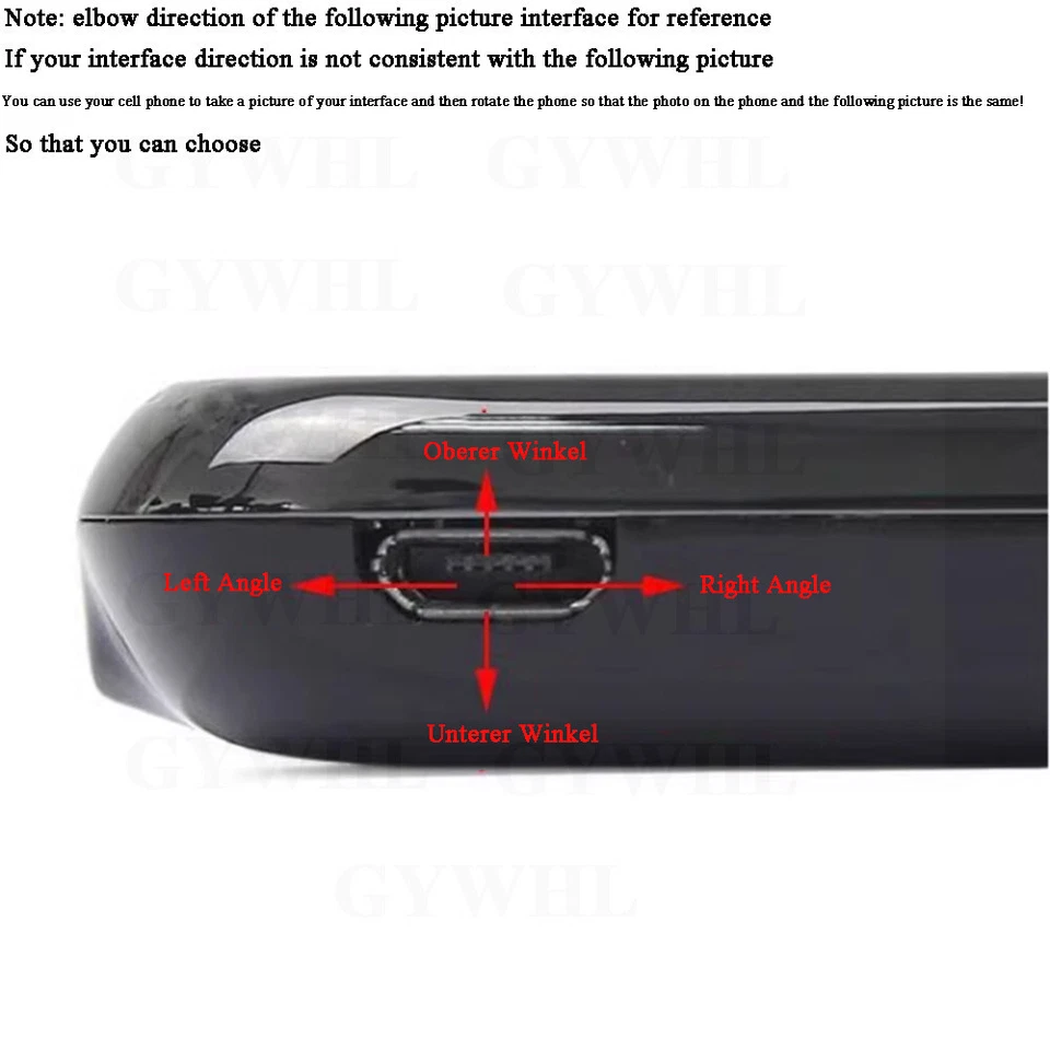 USB 2.0 A Stecker USB Micro B Stecker 90 Grad Winkel Kabel Ladekabel Datenkabel - Bild 3 von 4