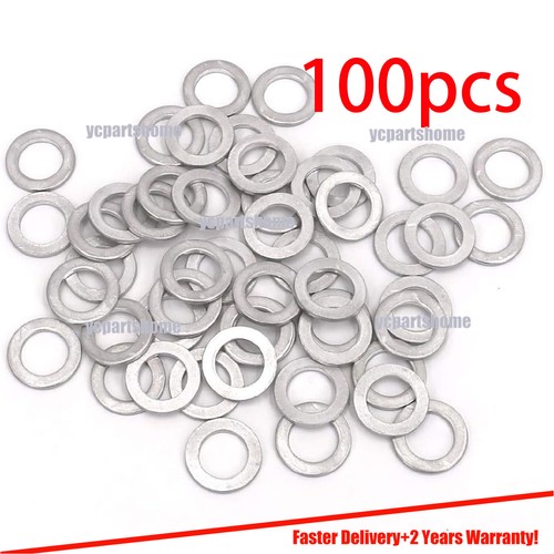 100PCS Oil Drain Plug Crush Washers For Honda & Acura - 14mm ID, Aluminum (9410914000)