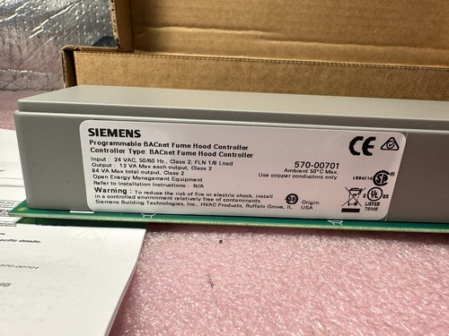 SIEMENS 570-00701 PROGRAMMABLE BACNET FUME HOOD CONTROLLER - Picture 5 of 10