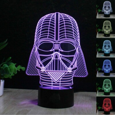 3D LED illusion Darth Vader USB 7Color Table Night Light Lamp Bedroom Child Gift