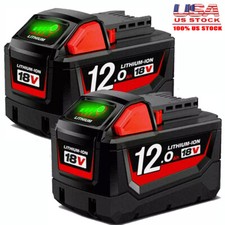 2Pack 12.0AH For Milwaukee for M18 18V Extended Capacity Battery 48-11-1881 USA