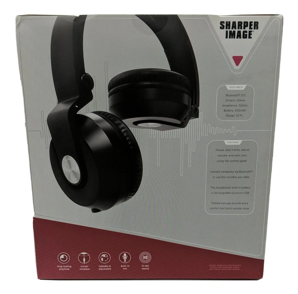Sharper Image SBT668 Bluetooth Executive Wireless Headphones *Read* - Image 2 of 4