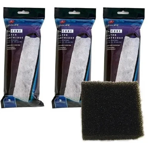 Coralife BioCube Filter Cartridge, 6-Pack, with BioCube 29 & 32 Filter Sponge