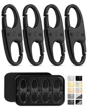 Premium 4 Zipper Clips Anti Theft for Backpack, Luggage  Purse, Black Matte