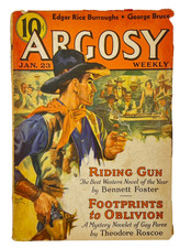Argosy January 23 1937 L Ron Hubbard Edgar Rice Burroughs Theodore Roscoe Pulp