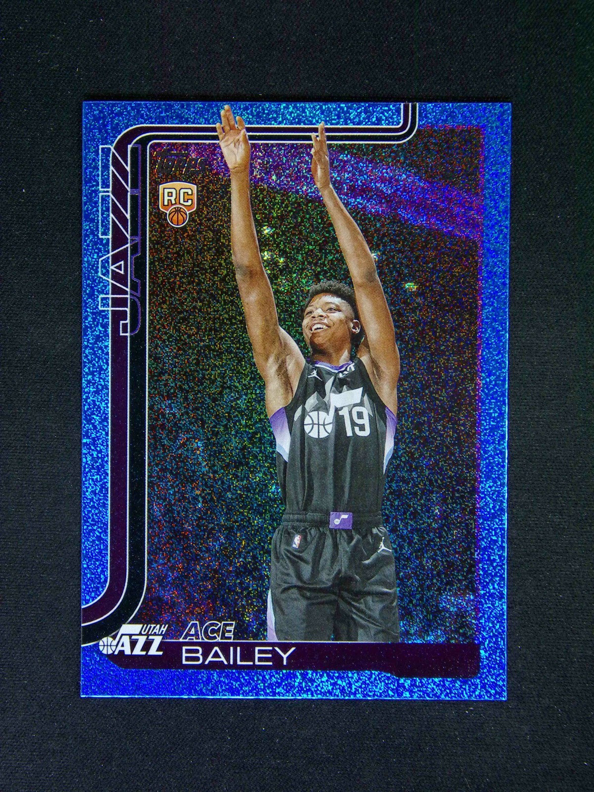 2025-26 Topps Flagship NBA Ace Bailey #205 RC Rookie Blue Sandglitter