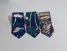 Lot of 3 Botany 500 Mens Ties 100% Polyester Made In USA Classic Geometric