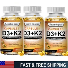 1/3X Vitamin D3 K2 Softgels Capsules - Extra Strength D3 K2 Supplements