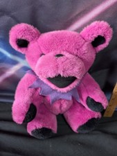 12" Fuchsia Jointed Grateful Dead Plush Bear 1990 Liquid Blue Purple Pink