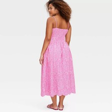 Women Paisley Floral Drop Waist Midi A-Line Dress Pink - Roller Rabbit