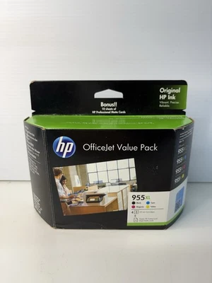 HP GENUINE Officejet 955XL 4 High Yield Inkjet Cartridges CMY BK Value Pack - image 1 of 3
