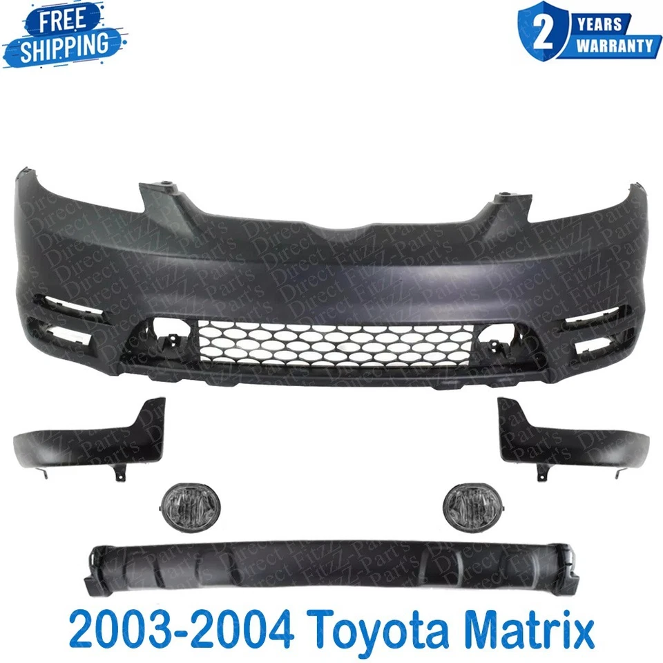 Conjunto de cubierta de parachoques delantero imprimado y luz antiniebla para Toyota Matrix 2003-2004 Foto 2 de 4