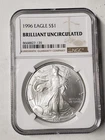 1996 American Silver Eagle $1 BU Brilliant Uncirculated NGC Brown Label Key Date