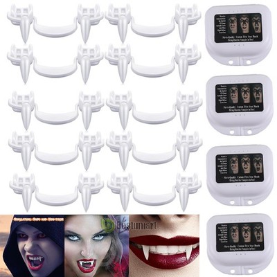 LOT Halloween Retractable Vampire Teeth Fangs Cosplay Zombie Realistic Teeth US