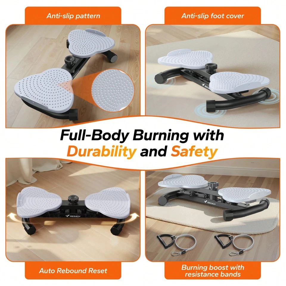 腰部旋转 Ab 机器 300 磅容量静音核心 Abs 健身设备 — 第 3/4 张图片