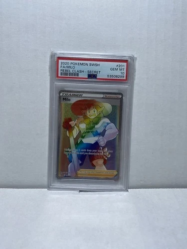 Pokémon Milo #201/192 Swsh02 Rebel Clash 2020 Secret Rare Holo PSA 10
