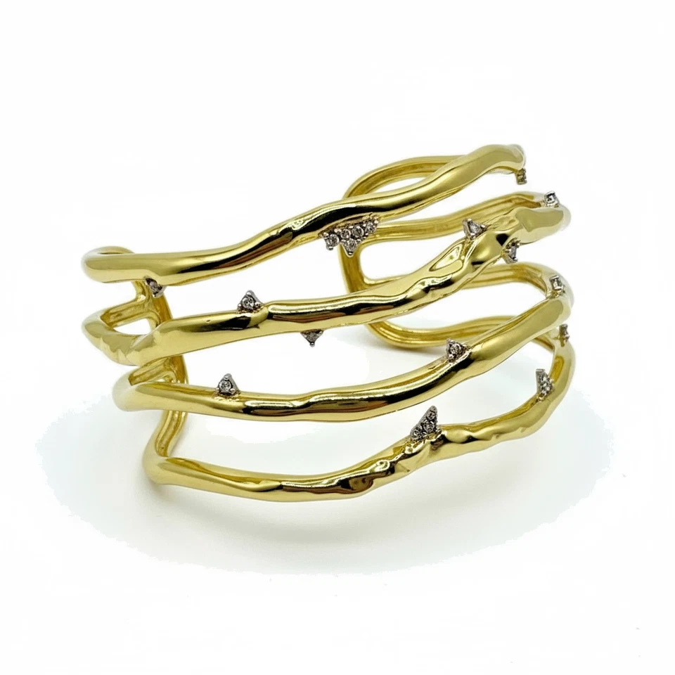 Brazalete Alexis Bittar Brut GP Crystal Thorn Orbit NUEVO CON ETIQUETAS $350 + Regalo Gratis Foto 3 de 4