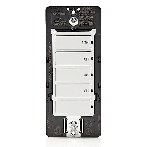 Leviton 15 Amp Countdown Timer Switch 4 Preset Options White Home Improvement