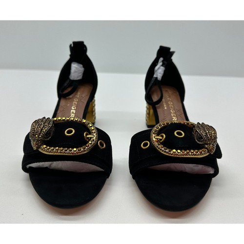 Kurt Geiger Women's Mayfair Mid Block Heel Suede Black Size 7 NIB #04S - Picture 2 of 10