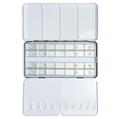Large Watercolor Palette with 28Pcs Empty Full Pans, Metal Watercolor Paint T...