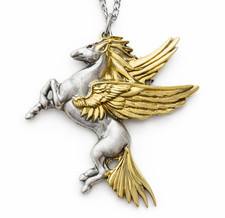 Pegasus Fliegendes Pferd Amulett Anhänger - Bruyère Bestiarium Halskette