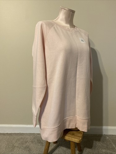 Sudadera antigua azul marino para mujer M rosa pálido novio túnica longitud felpa francesa nueva con etiquetas - Imagen 4 de 18