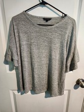 Banana Republic Grey Shirt with Ruffle Sleeves