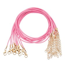 10pcs Waxed Necklace Cord Bulk, 18" 2mm Necklace Ropes Pink Red