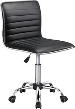 Sedia da Ufficio Stile Eames Nera Sedia Girevole in Pelle - Invia Offerta