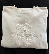 Disney Unisex Mickey Mouse Crewneck Sweater Cream/Ivory Extra Small