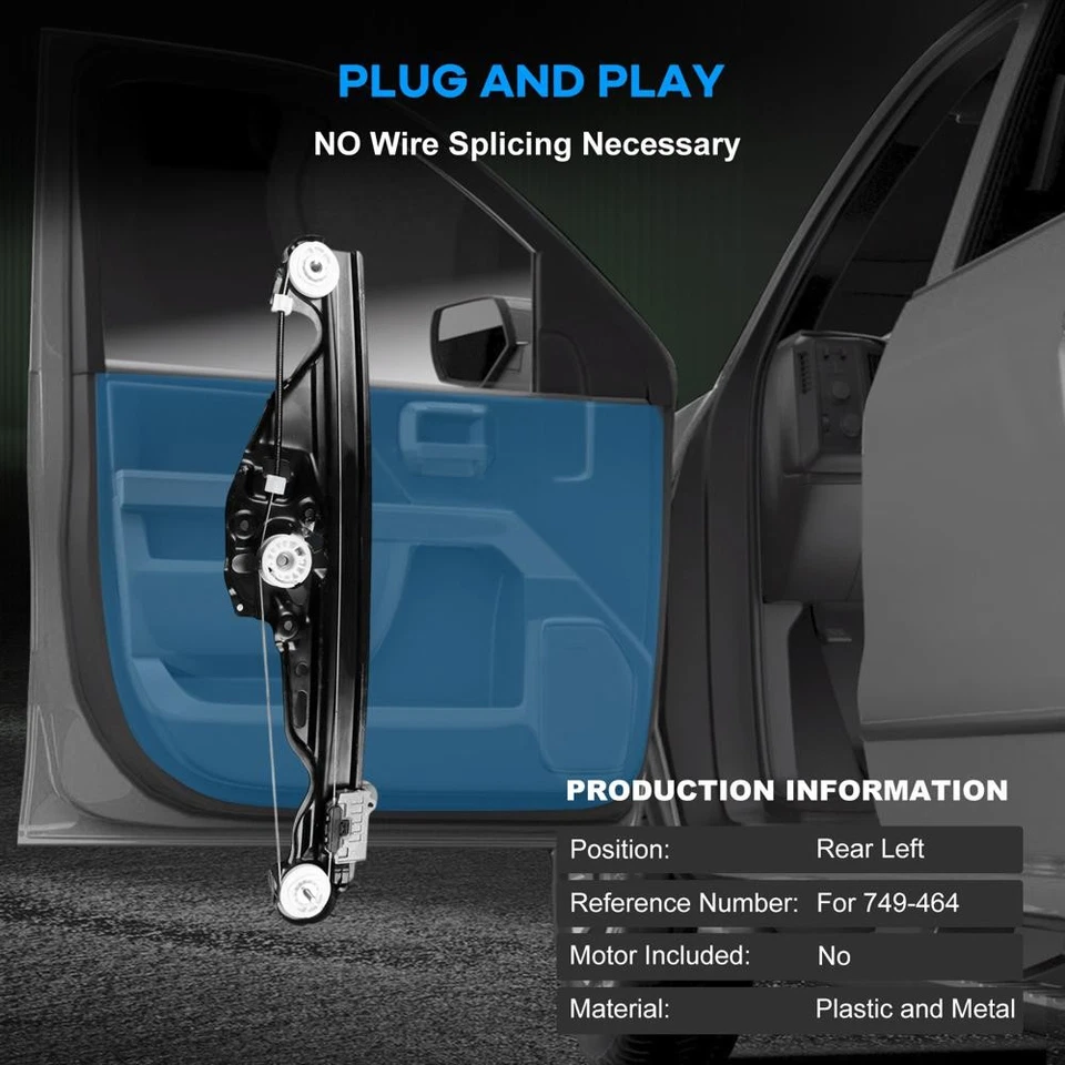 For 2008-2010 BMW 528i Rear Left side Power Window Regulator without Motor Foto 3 de 4